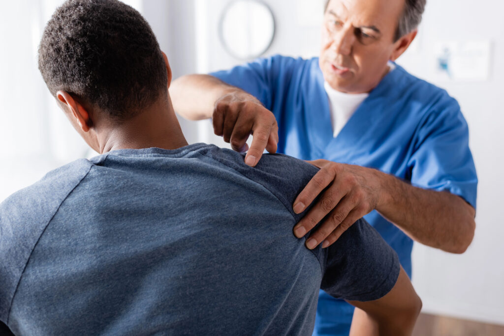 Doctor visit for shoulder injury