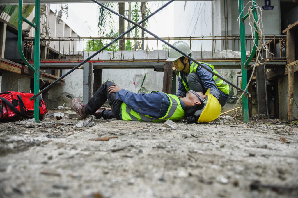 Construction site work injury